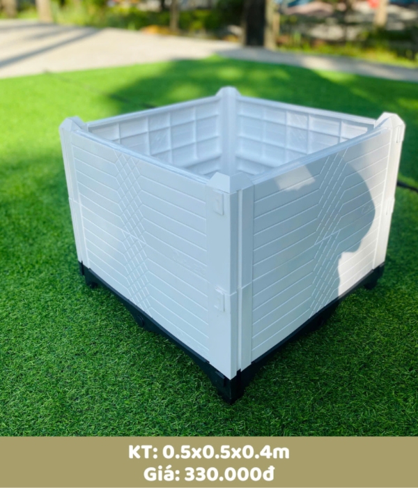 Chậu ghép trồng rau HDPE kích thước 50x50x40 (cm) màu trắng